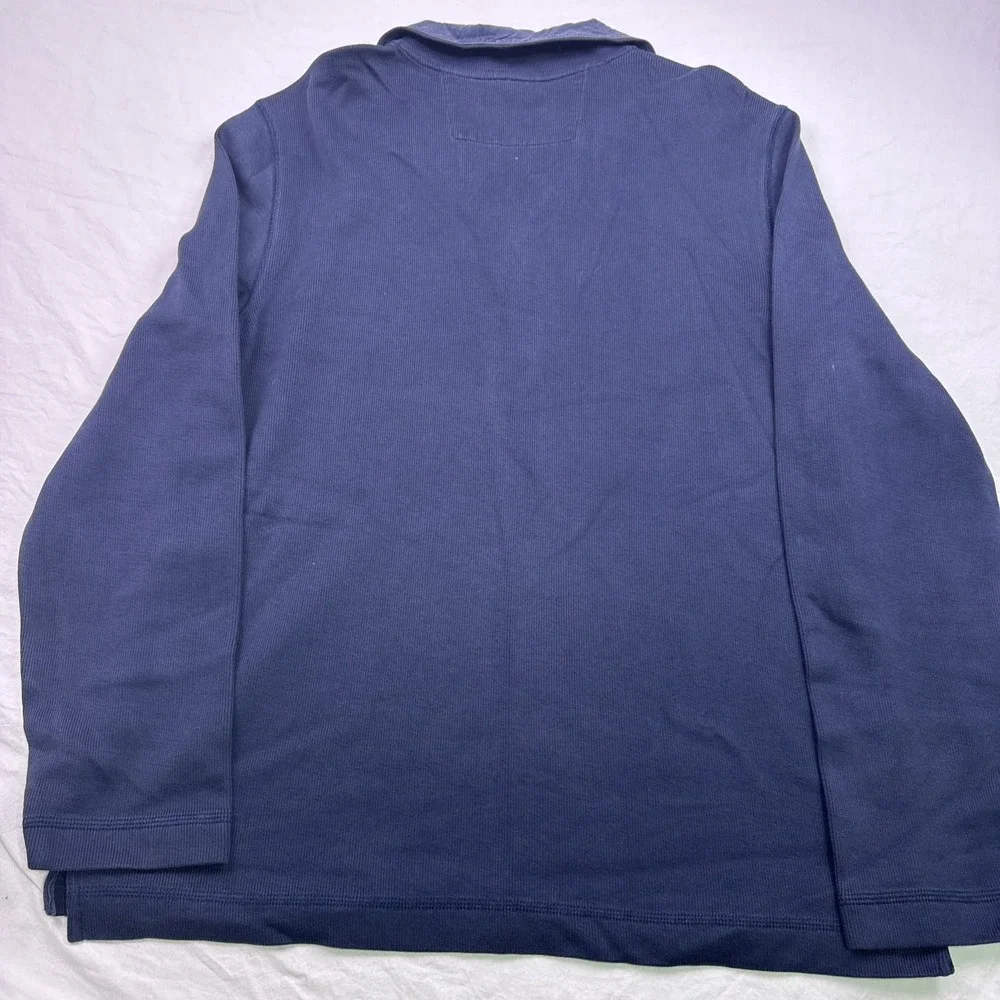 Banana Republic RIBBED Sweater MENS LARGE 1/4 Zip Navy Blue  Elbow Patches